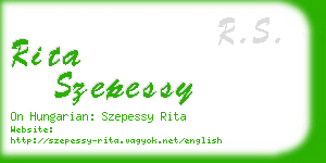 rita szepessy business card